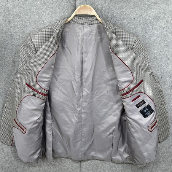 Marc Martin Silk Wool Herringbone Blazer 48R Sport Coat 2 Button Jacket - Picture 4 of 11